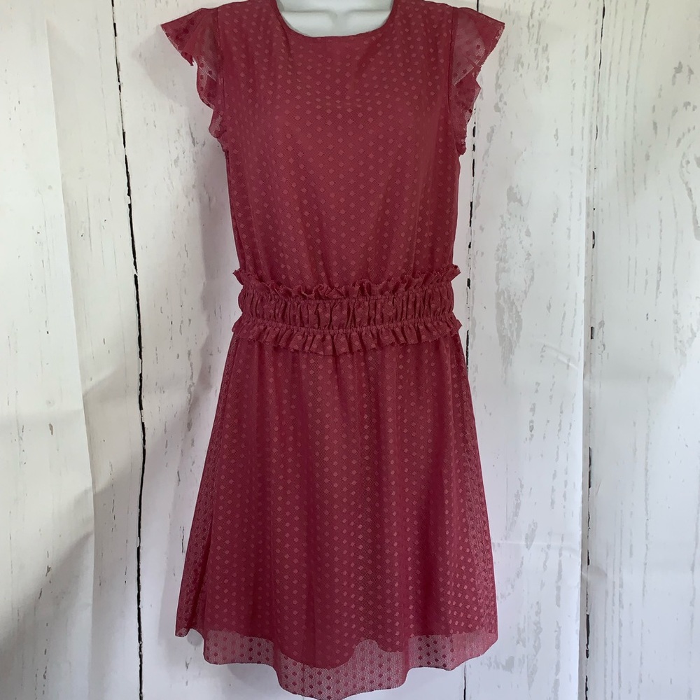 Ella Moon  Ruffle ,  Mini Dress, Mauve, M